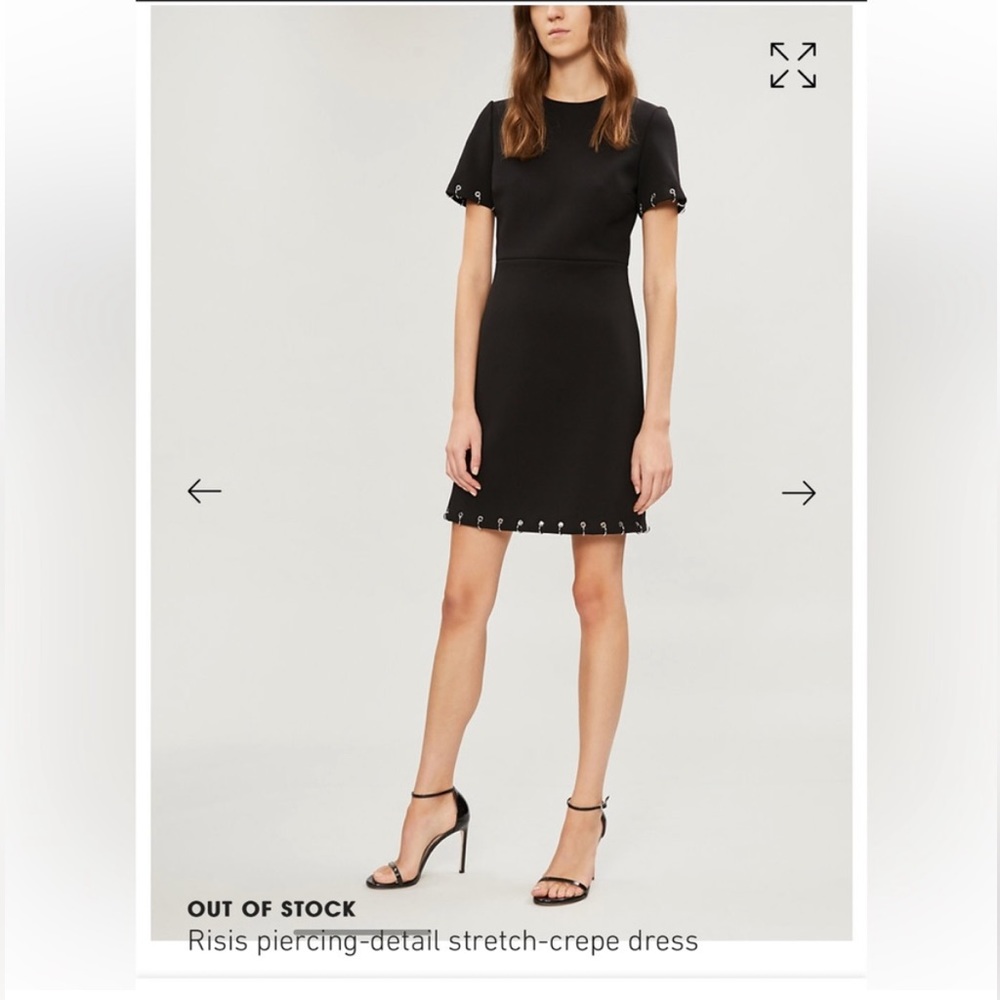 NWT Maje Risis Black Dress With Silver Pierced Ring Detail - Picture 2 of 7
